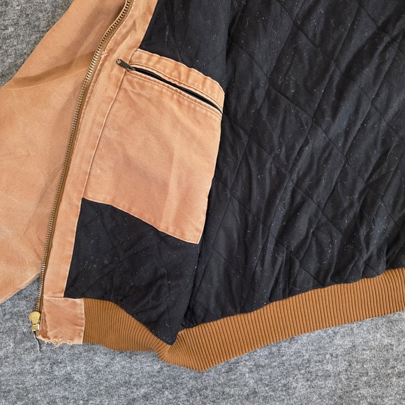 Carhartt Jacket Mens Large Brown J306 BRN Hooded Duck Canvas Distress Chore Coat - Picture 11 of 16